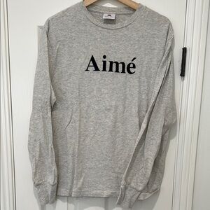 Aime Leon Dore Gray logo Long Sleeve Tee